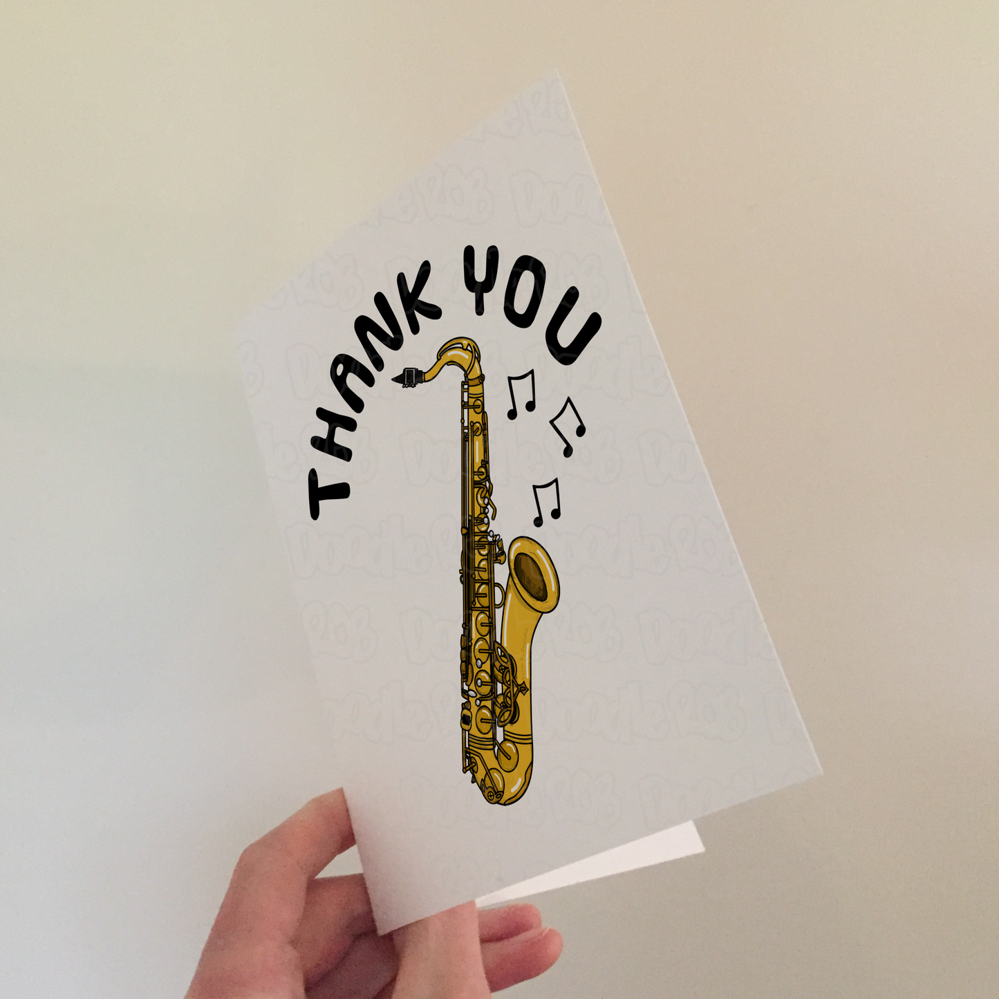 Saxophone Thank You Card - Saxophonist Musician - Card For Music Teacher