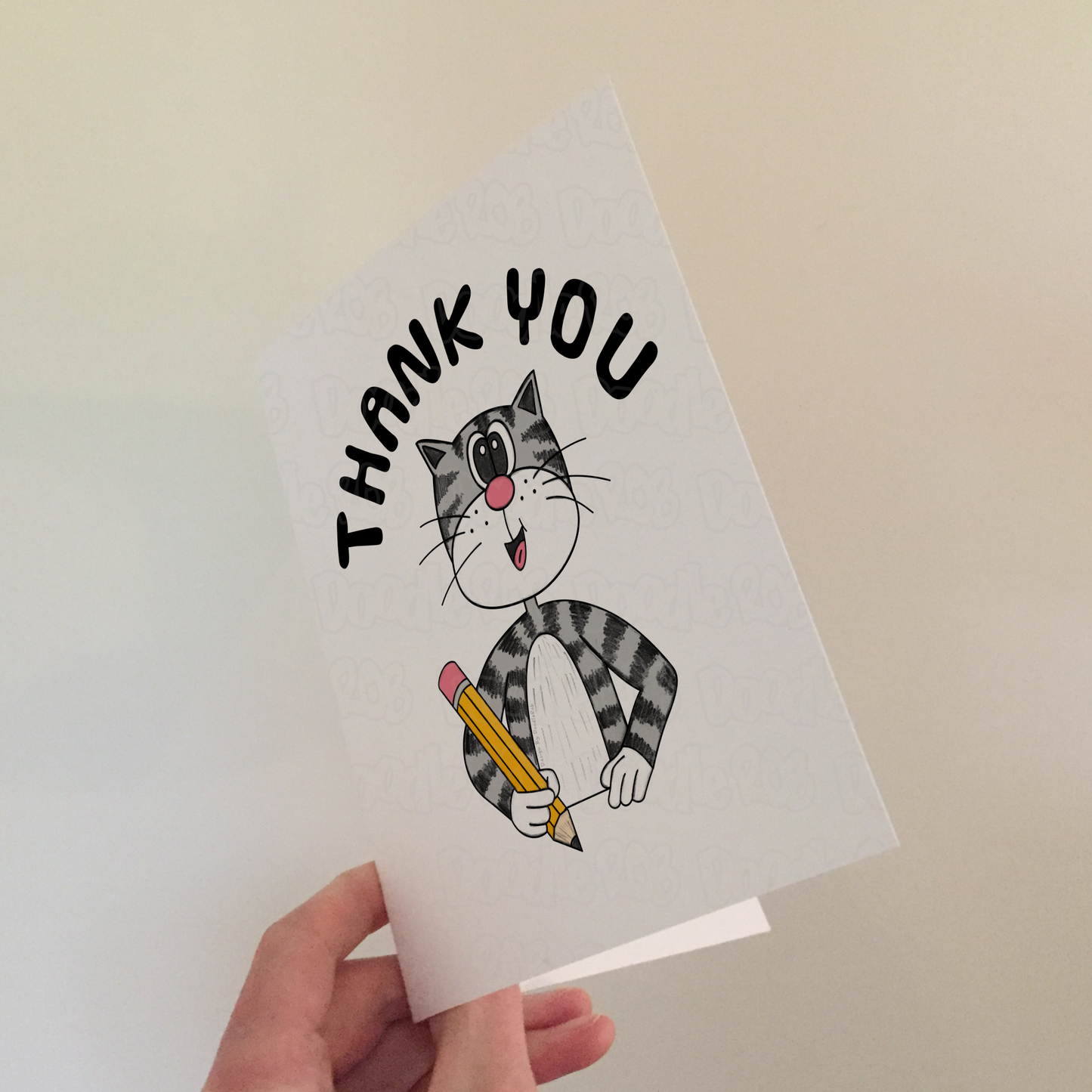 Cat School Teacher Thank You Card - English Teacher Greeting Card