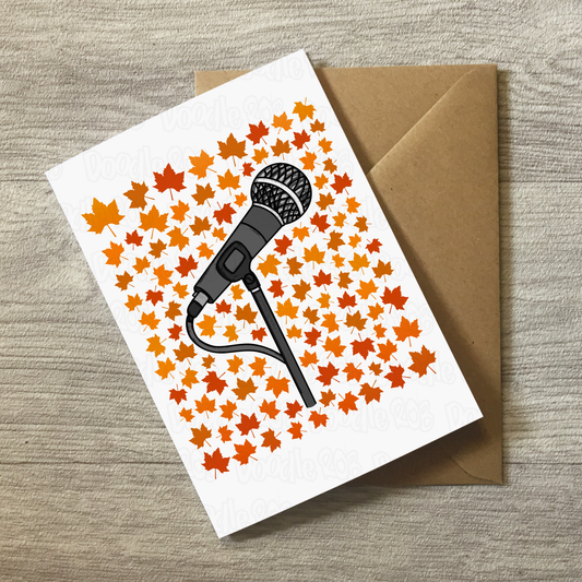 Singer Autumn Greeting Card - Vocalist Singing Teacher Musician Card