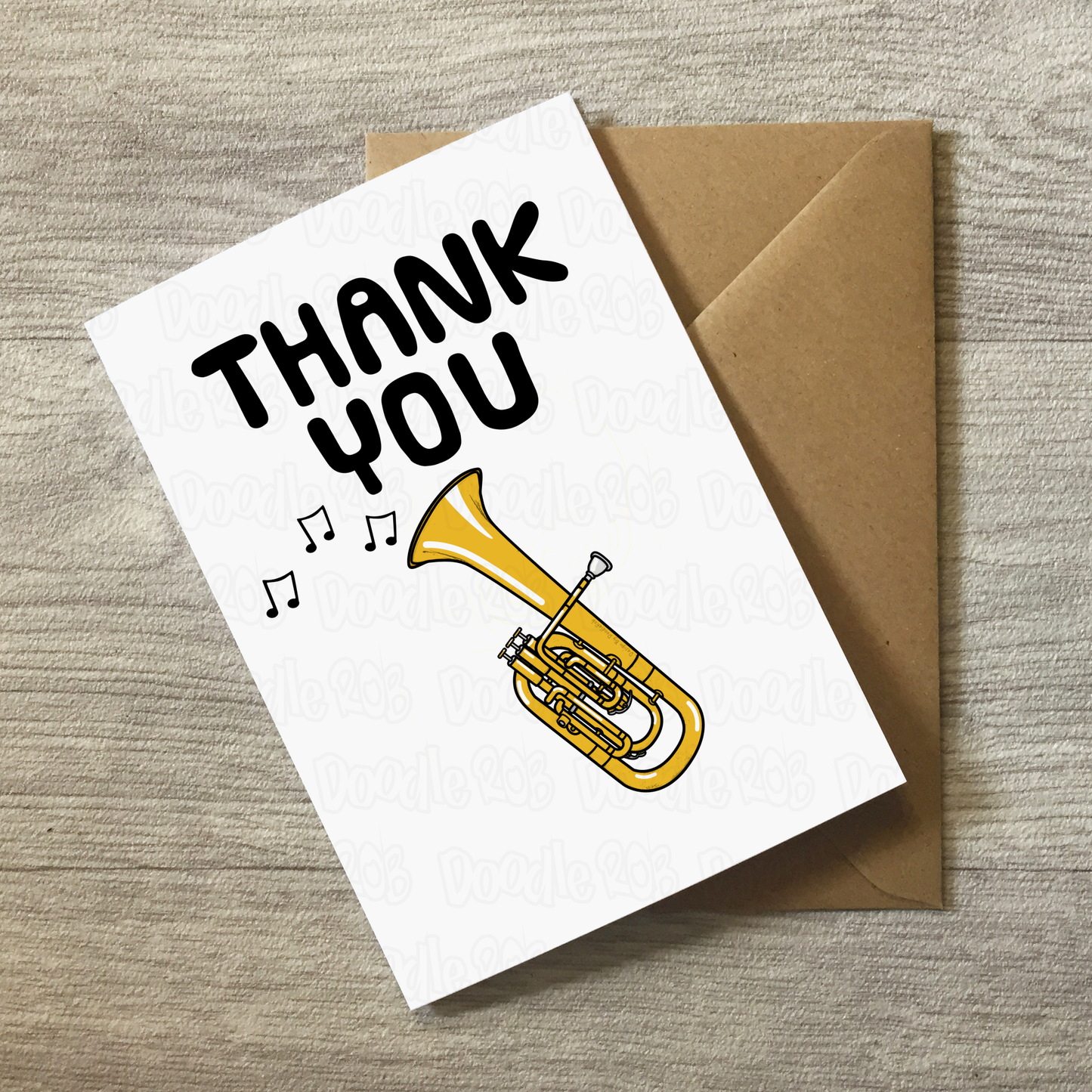 Tenor Horn Thank You Card - Brass Musician - Card For Music Teacher