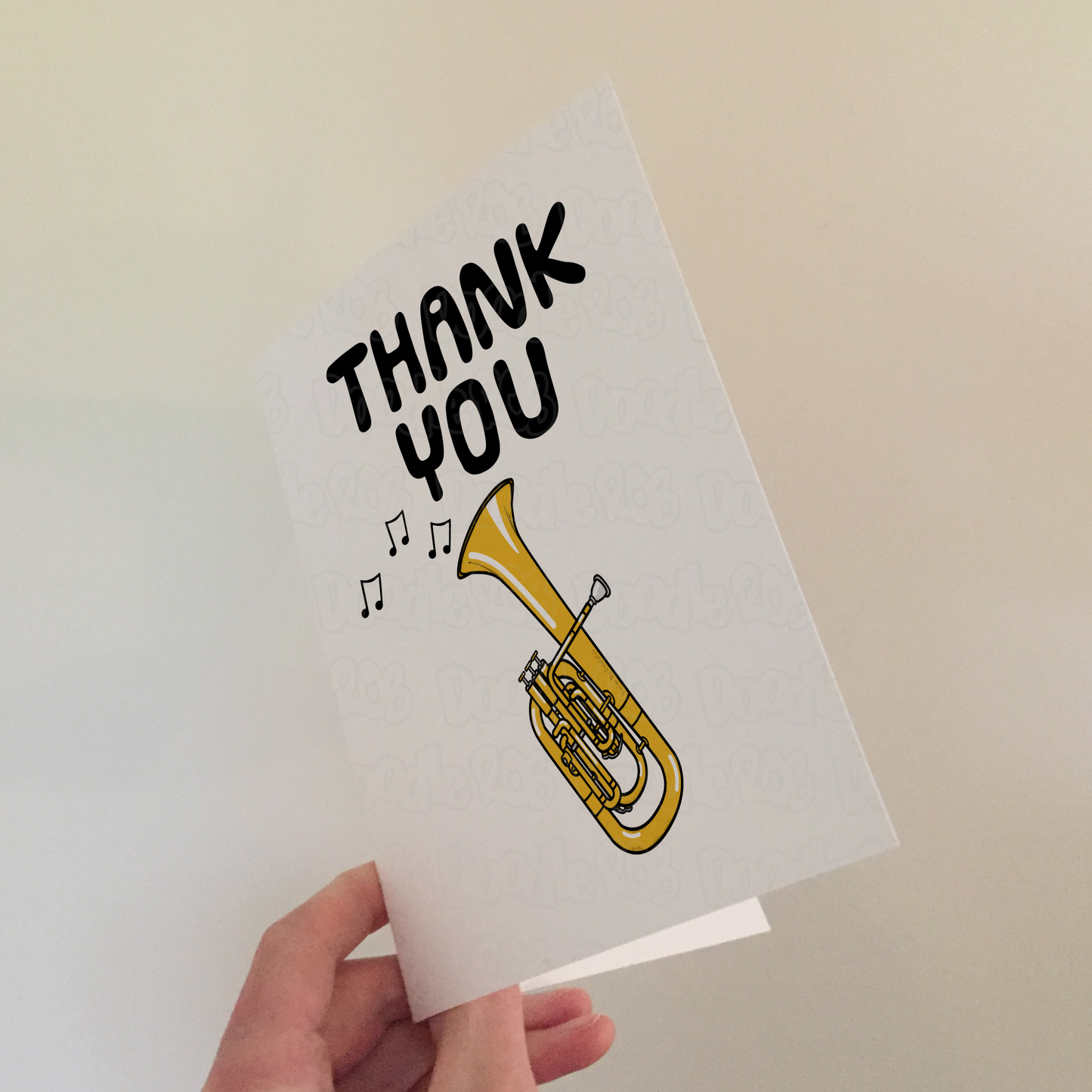 Tenor Horn Thank You Card - Brass Musician - Card For Music Teacher