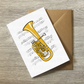 Tenor Horn Greeting Card (Colour) - Horn Player Birthday Card - Brass Musician Card