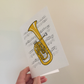 Tenor Horn Greeting Card (Colour) - Horn Player Birthday Card - Brass Musician Card