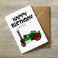 Traction Engine Birthday Card (Green) - Engineer Greeting Card - Steam Enthusiast Card
