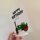 Traction Engine Birthday Card (Green) - Engineer Greeting Card - Steam Enthusiast Card