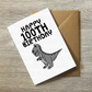 Dinosaur 100th Birthday Card - Happy 100th Birthday - T-Rex Birthday Card