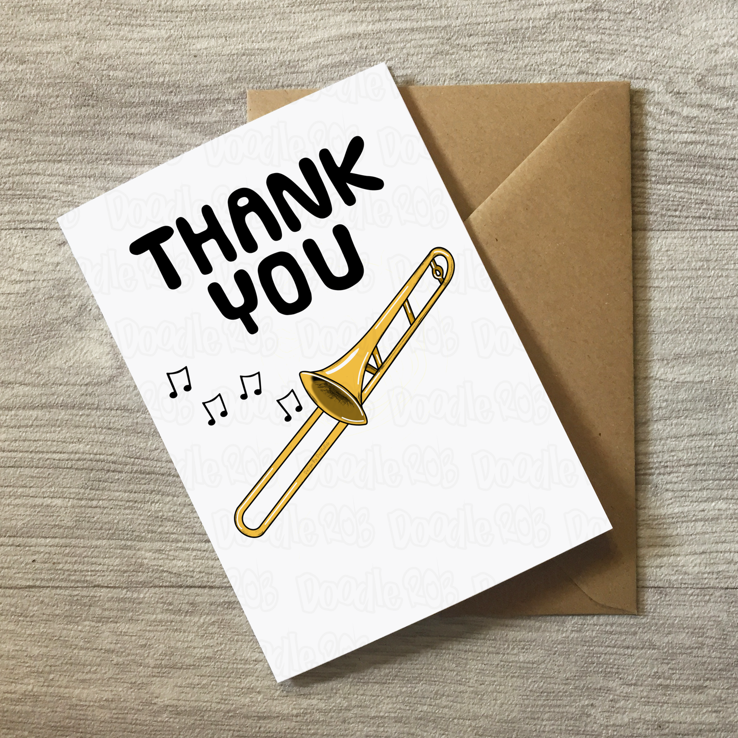 Trombone Thank You Card - Trombonist Brass Musician - Card For Music Teacher
