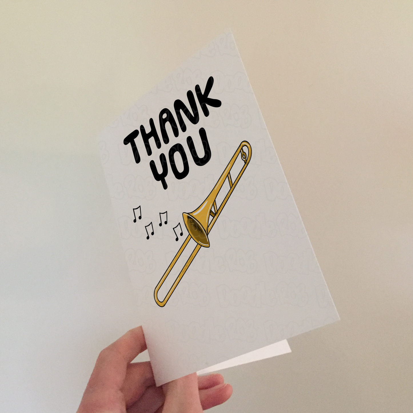 Trombone Thank You Card - Trombonist Brass Musician - Card For Music Teacher