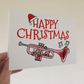 Trumpet Christmas Card - Trumpeter Greeting Card - Brass Musician Christmas Card