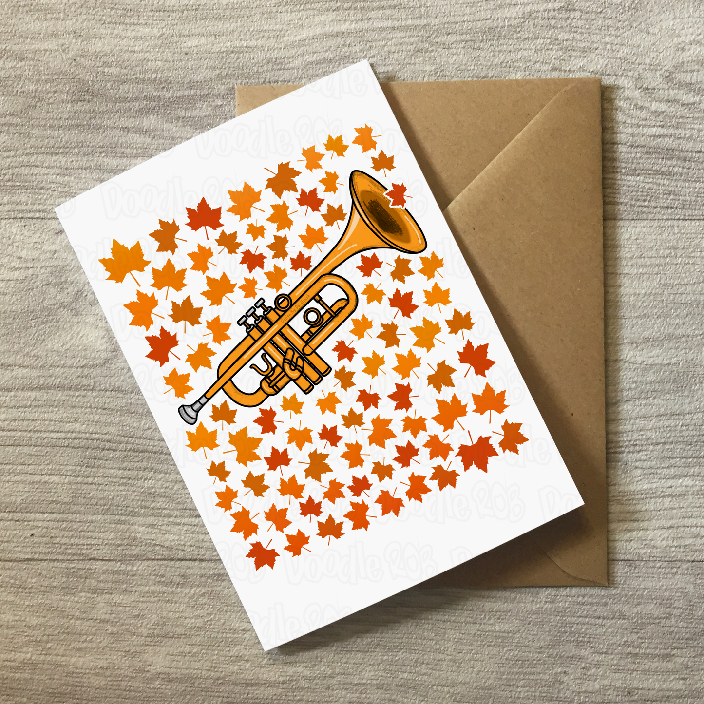 Trumpet Autumn Greeting Card - Trumpeter Brass Musician Card
