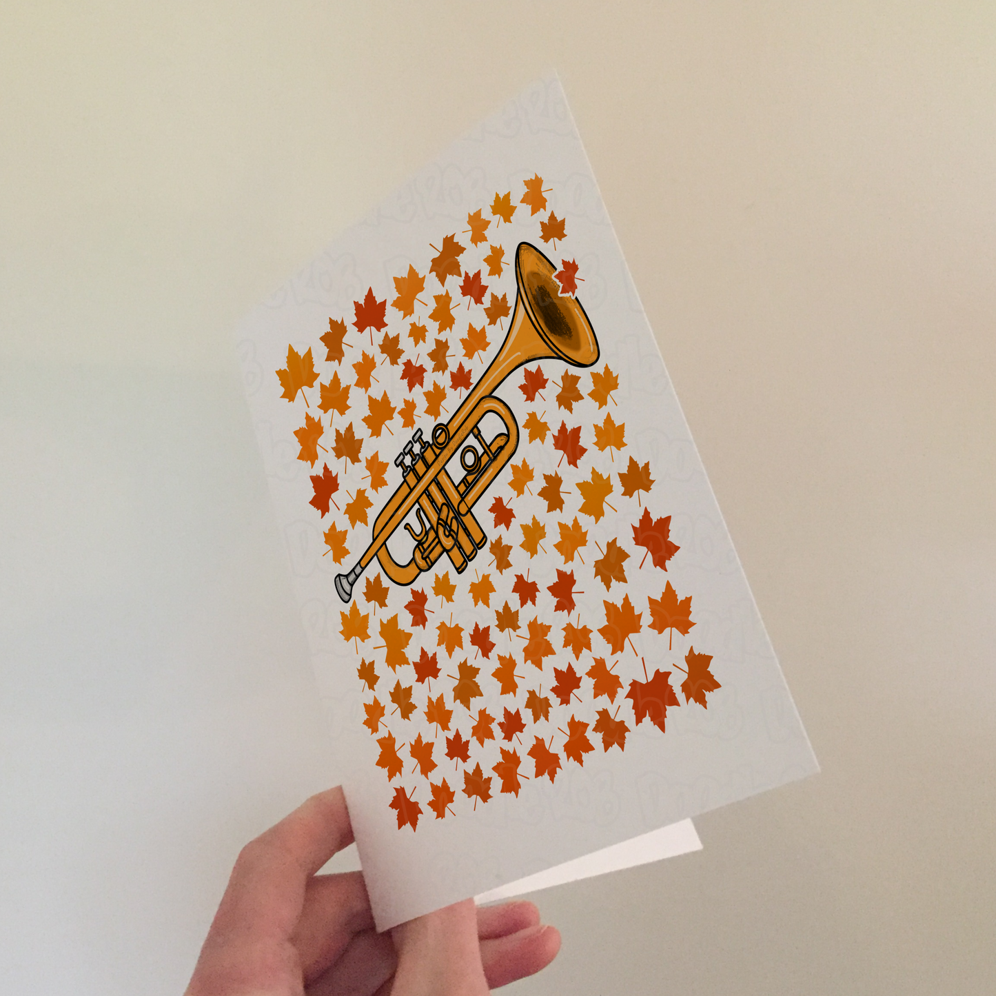 Trumpet Autumn Greeting Card - Trumpeter Brass Musician Card