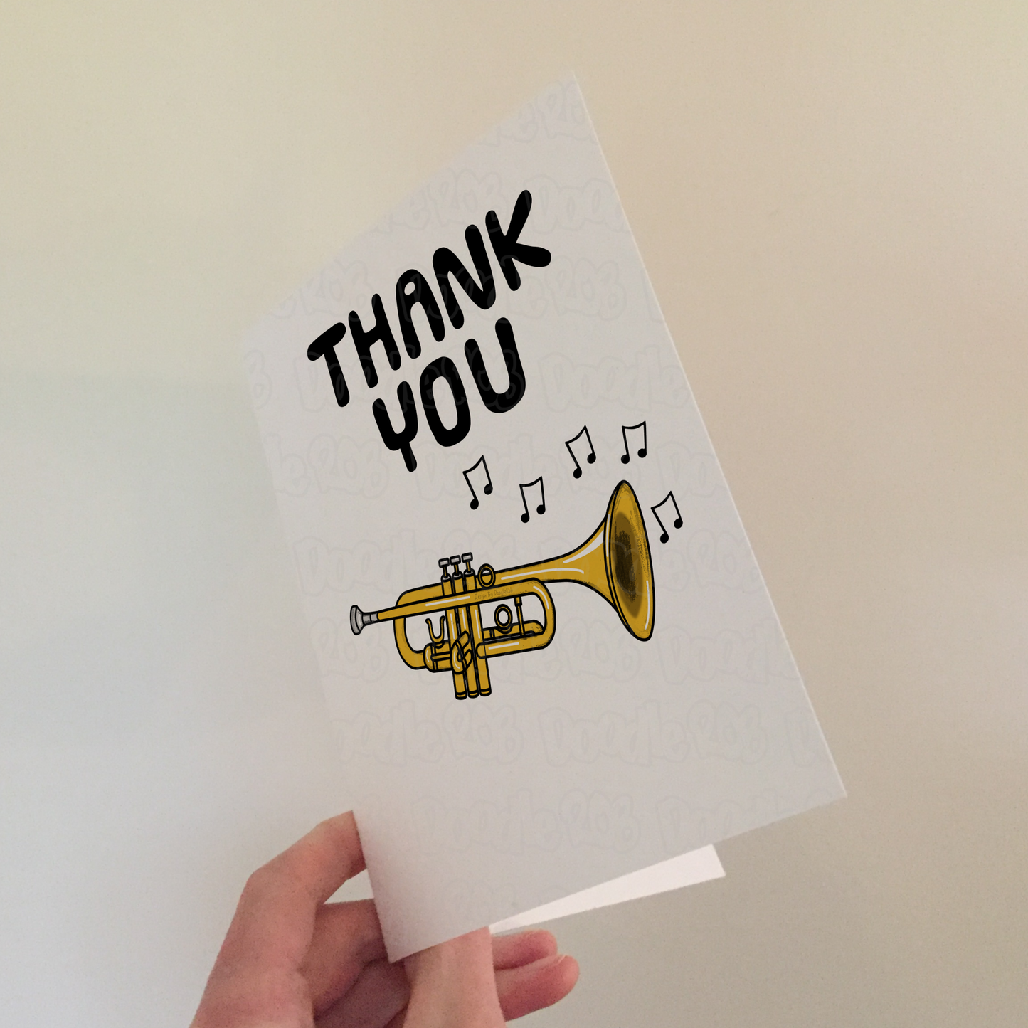 Trumpet Thank You Card - Trumpeter Brass Musician - Card For Music Teacher