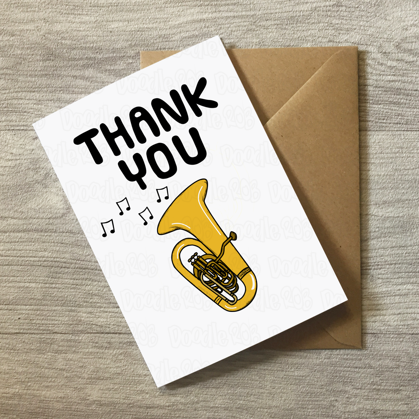 Tuba Thank You Card - Tubaist Brass Musician - Card For Music Teacher