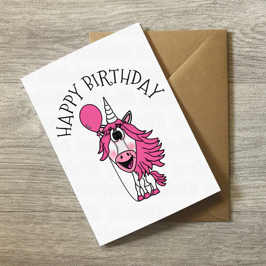 Unicorn Birthday Card - Girl's Birthday Card - Card For Daughter