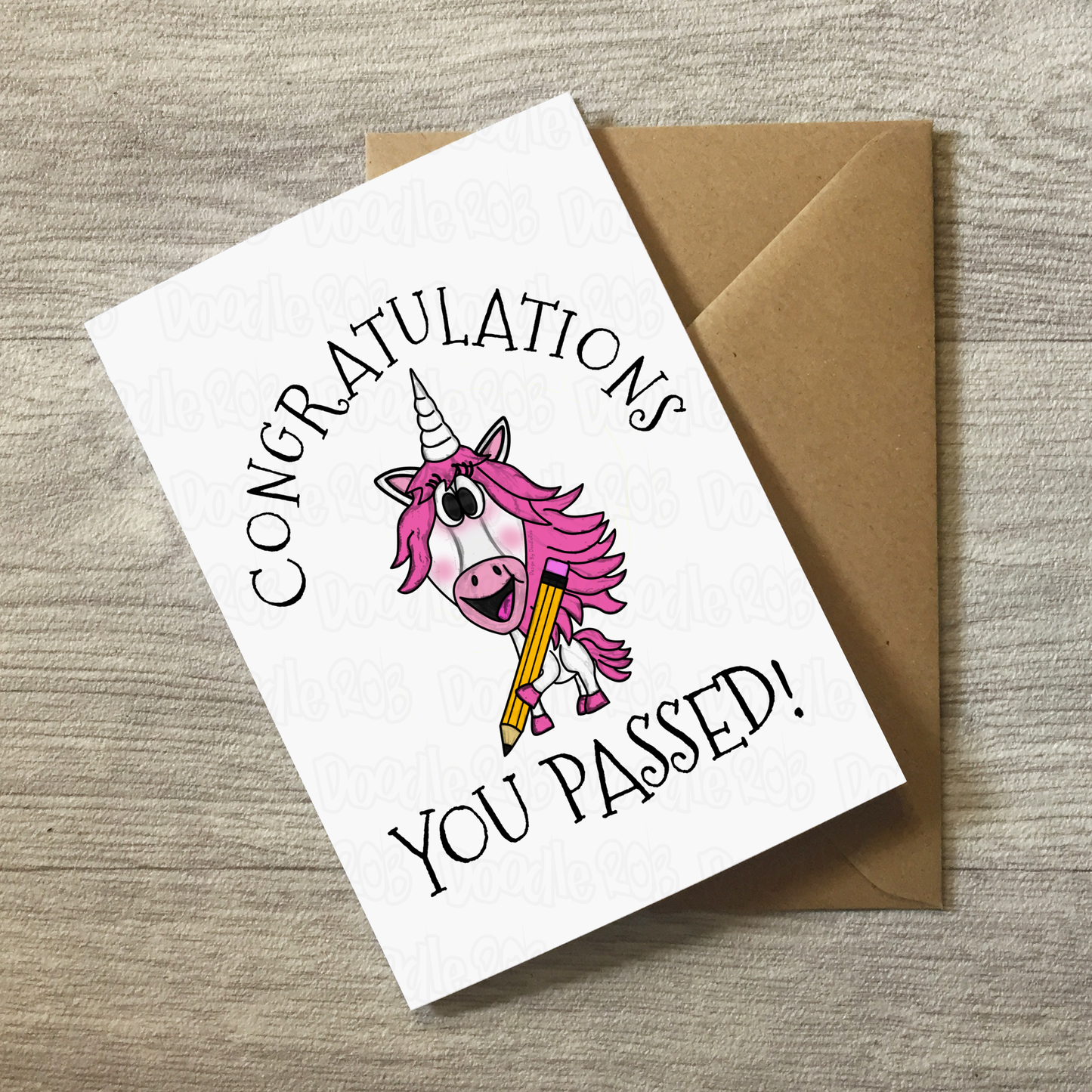 Unicorn Congratulations Card - School Exam Greeting Card - GCSE Student