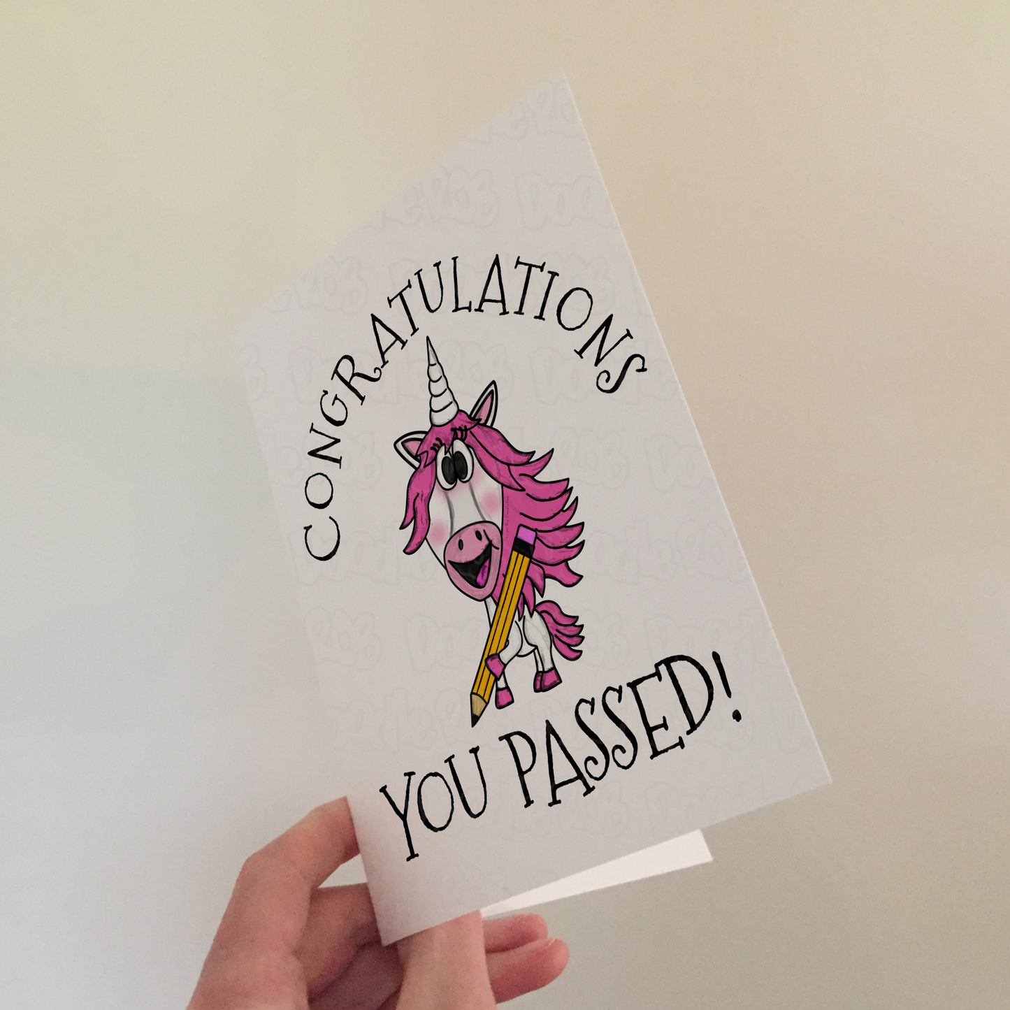 Unicorn Congratulations Card - School Exam Greeting Card - GCSE Student