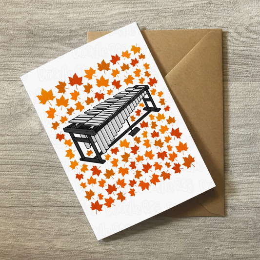 Vibraphone Autumn Greeting Card - Percussionist Musician Card