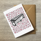 Vibraphone Floral Greeting Card (Pink Flowers) - Female Percussionist - Musician Card For Girl