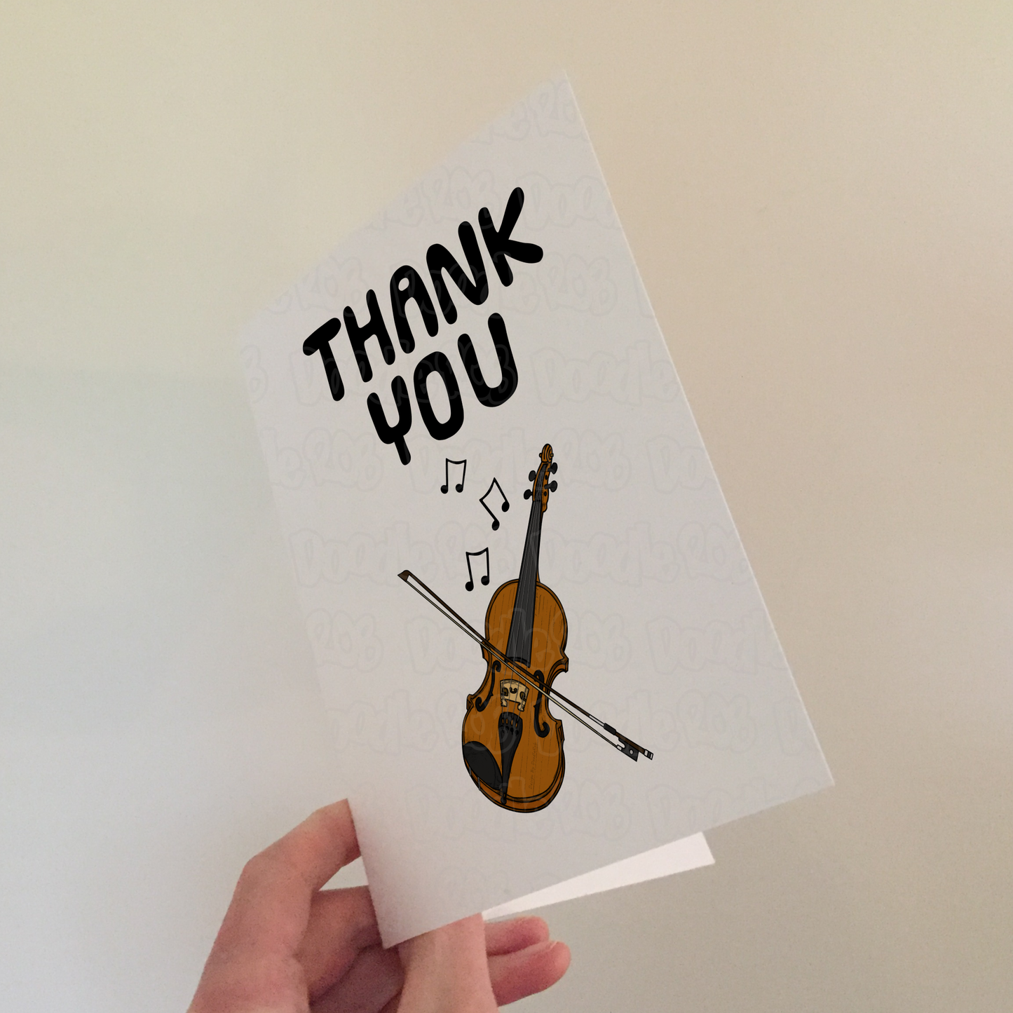 Violin Thank You Card - Violinist Musician - Card For Music Teacher