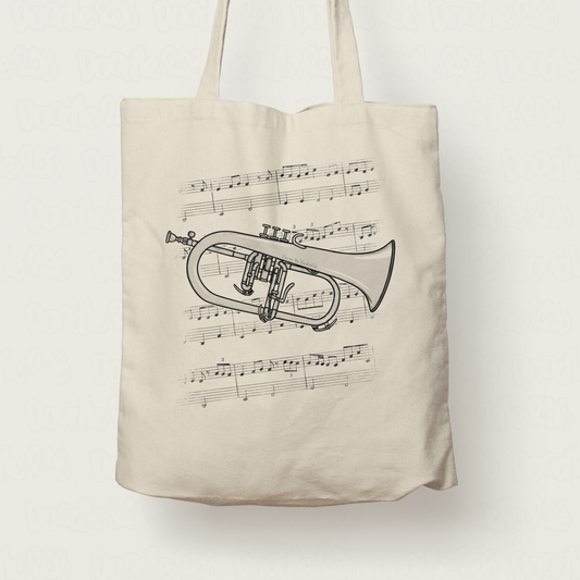 Flugelhorn Tote Bag - Gift For Horn Player - Brass Musician Gift