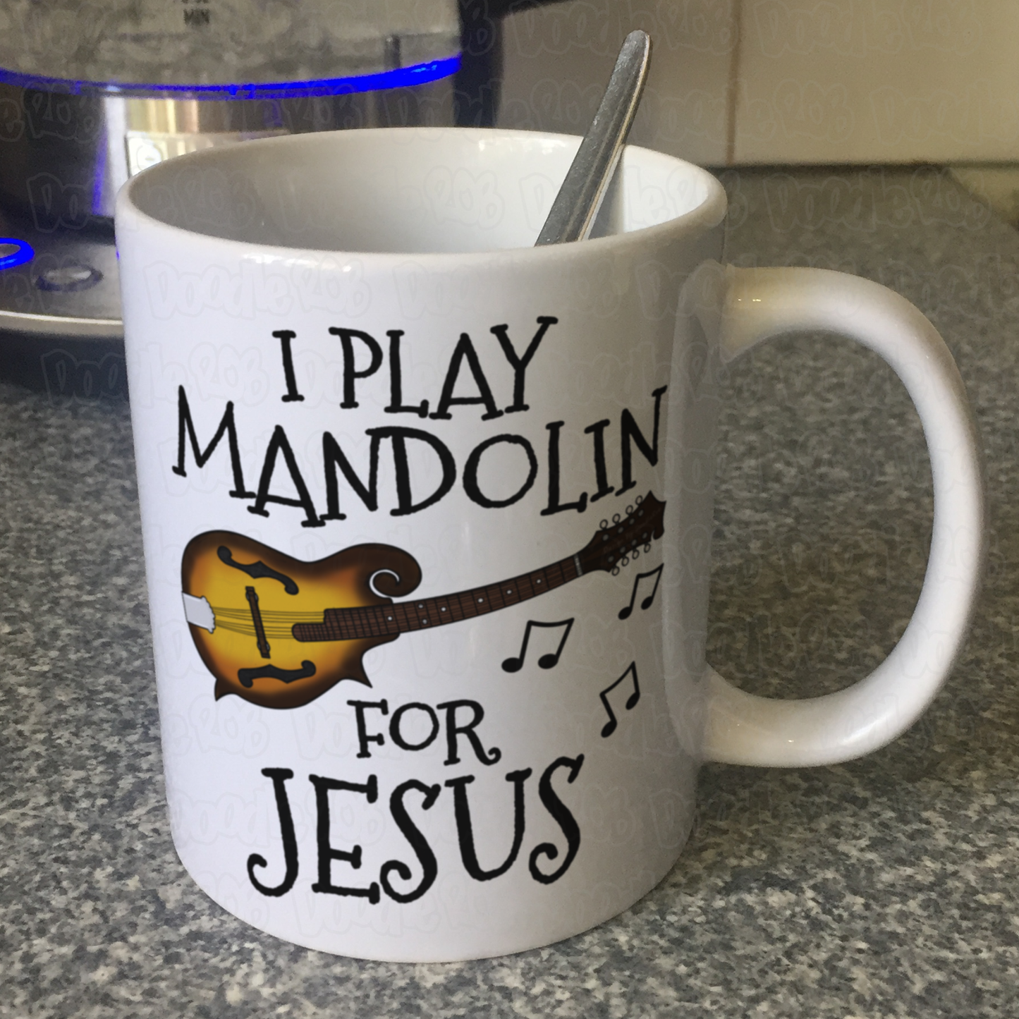 Christian Mandolin Mug - I Play Mandolin For Jesus - Church Mandolinist