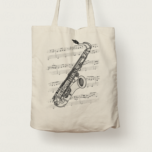 Saxophone Tote Bag - Gift For Saxophonist - Jazz Musician Gift
