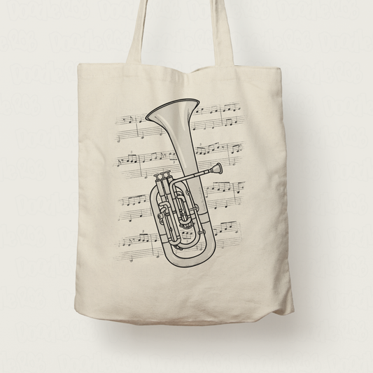 Tenor Horn Tote Bag - Gift For Horn Player - Brass Musician Gift