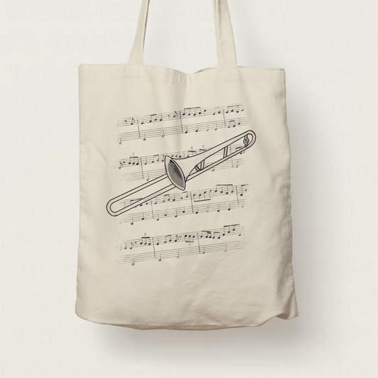 Trombone Tote Bag - Gift For Trombonist - Brass Musician Gift