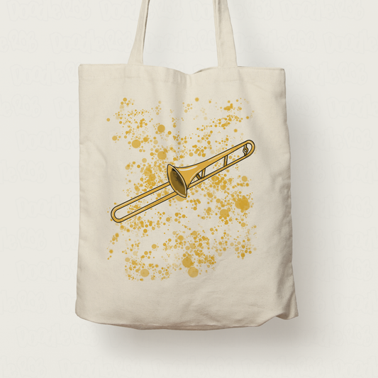 Trombone Tote Bag - Trombonist Tote Bag - Gift For Brass Teacher