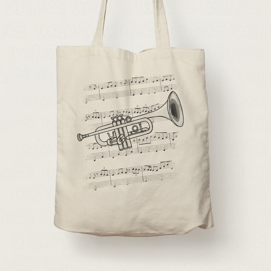 Trumpet Tote Bag - Gift For Trumpeter - Brass Musician Gift