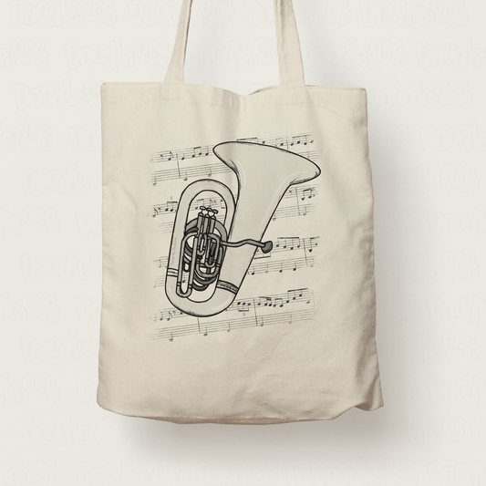 Tuba Tote Bag - Gift For Tubaist - Brass Musician Gift