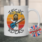 Church Bassist Mug - Jesus Rocks - Christian Bass Guitar Player Gift