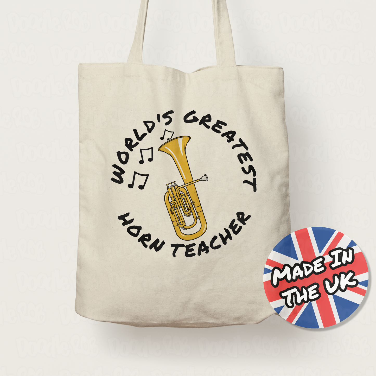 Tenor Horn Teacher Tote Bag - World's Greatest Horn Teacher - Brass Musician Gift