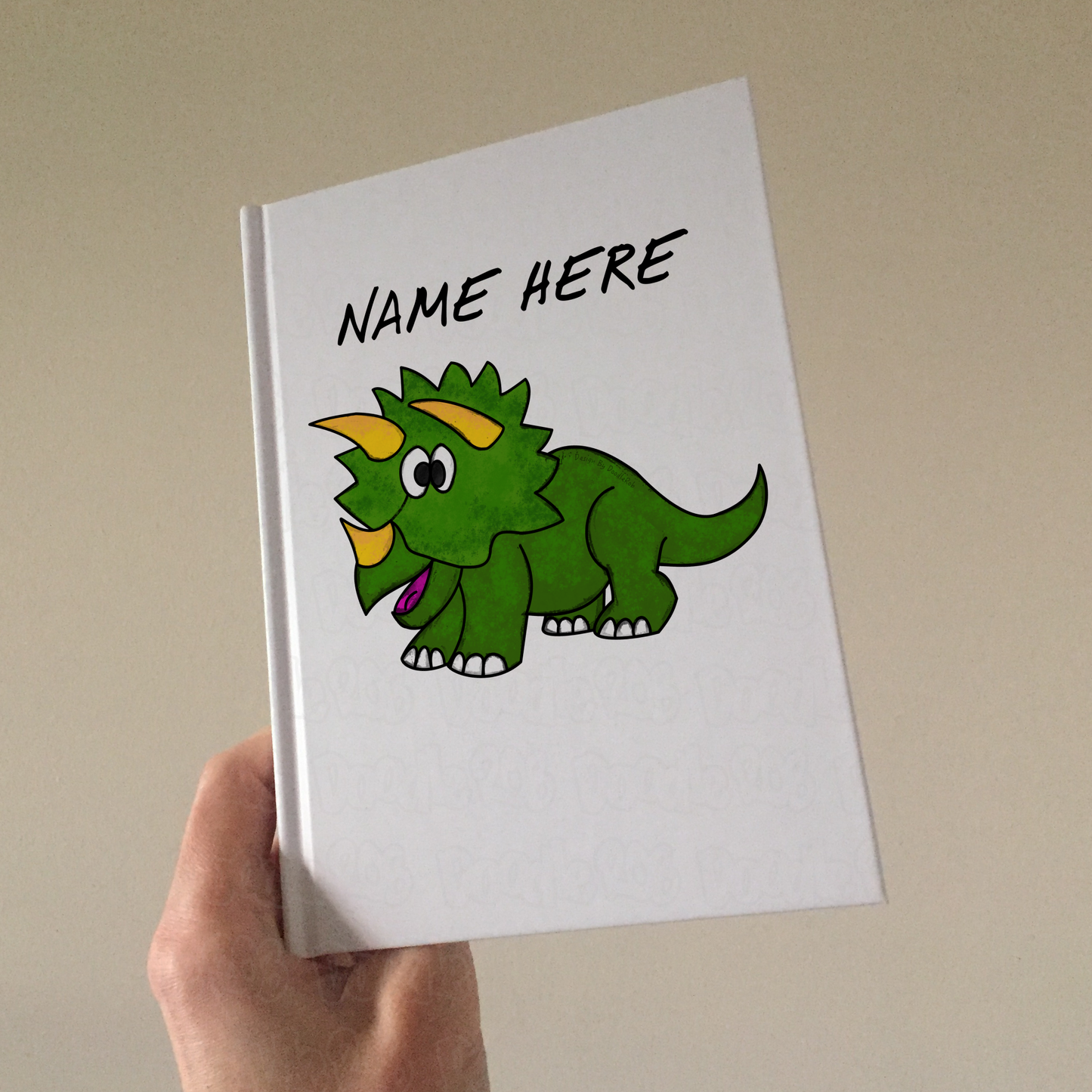Dinosaur Personalised Journal - Triceratops Custom Notebook - Back To School Gift For Boy
