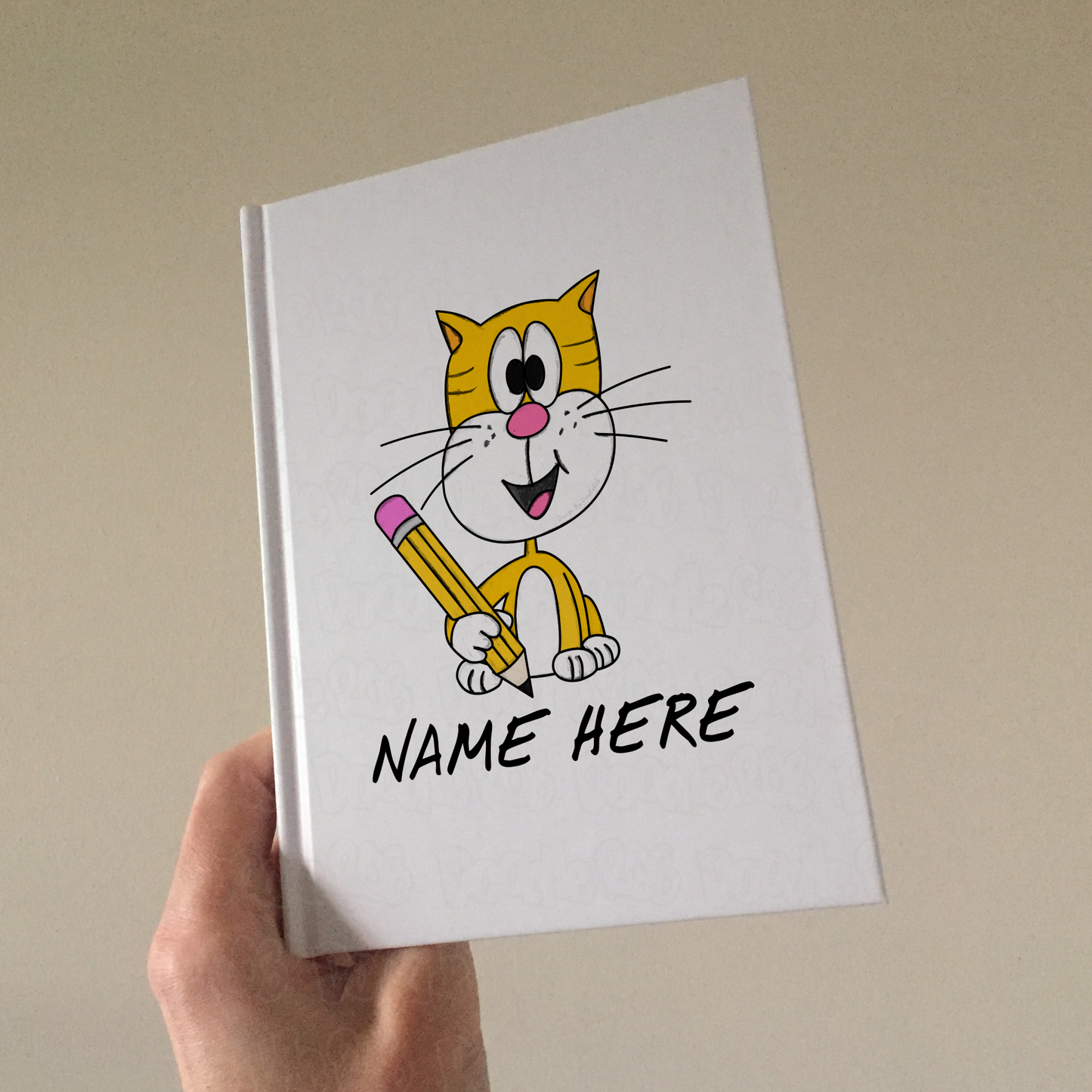 School Cat Personalised Journal - Cat Teacher Notebook - Custom Back To School Gift
