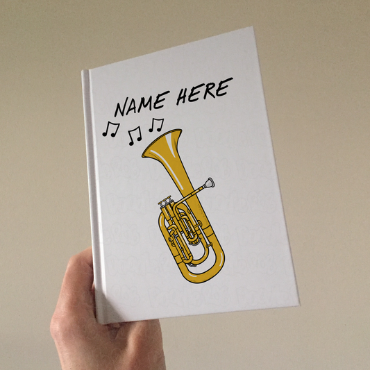 Tenor Horn Personalised Journal - Horn Player Notebook - Brass Musician Gift