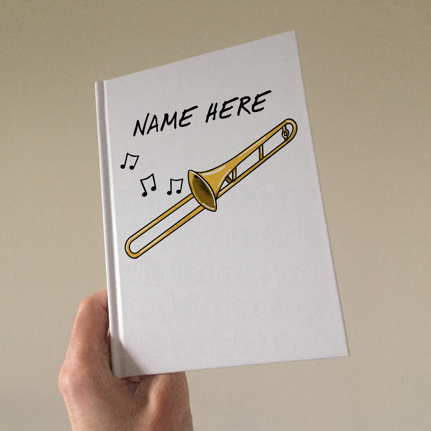 Trombone Personalised Journal - Trombone Student Notebook - Brass Teacher Gift