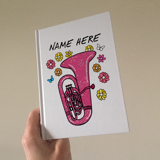 Tuba Personalised Journal (Floral) - Tubaist Custom Gift - Brass Musician Notebook For Her