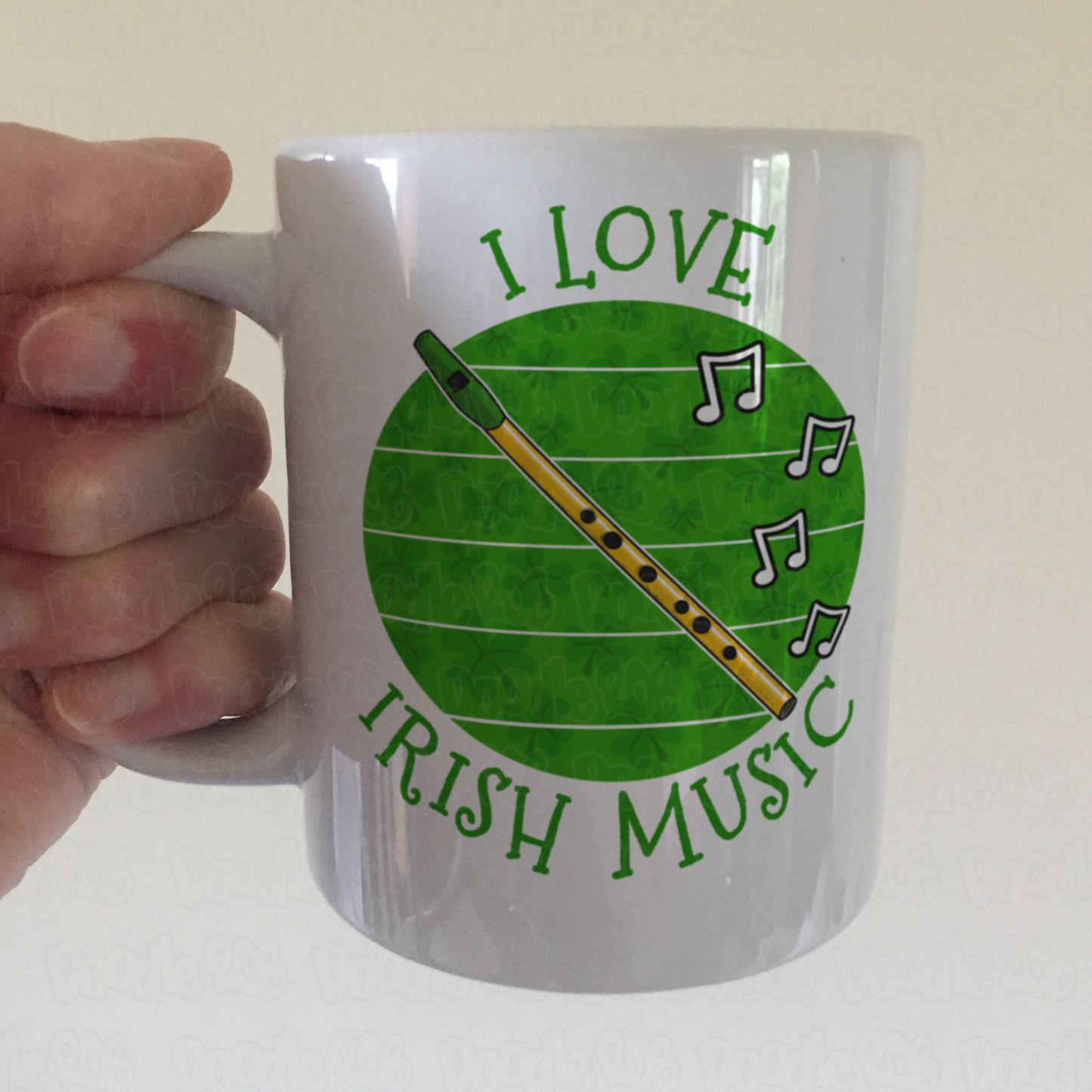 Irish Whistle Mug - I Love Irish Music - Irish Musician Mug - St Patrick's Day Gift