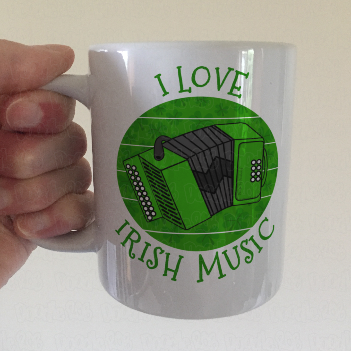 Irish Accordion Mug - I Love Irish Music - Accordionist Mug - St Patrick's Day Gift