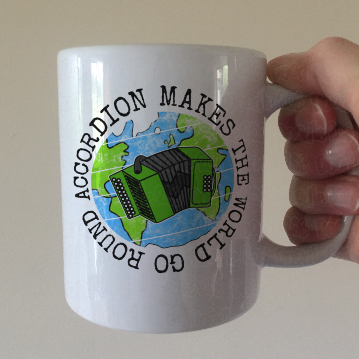 Accordion Makes The World Go Round Mug - Gift For Accordionist - Accordion Teacher Mug