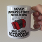 Funny Accordion Mug - Never Underestimate An Old Man Who Plays Accordion - Accordionist Folk Musician Gift For Him