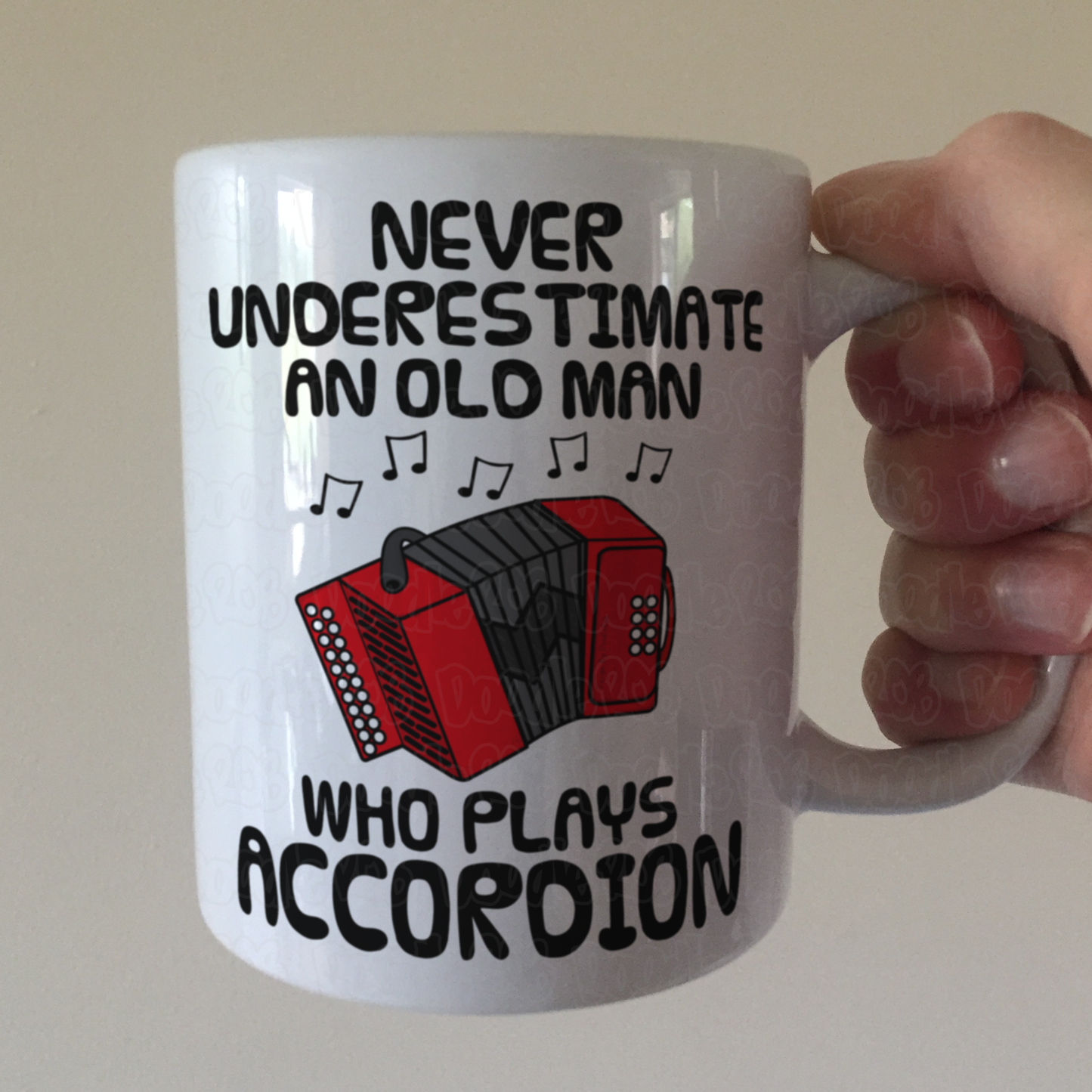 Funny Accordion Mug - Never Underestimate An Old Man Who Plays Accordion - Accordionist Folk Musician Gift For Him