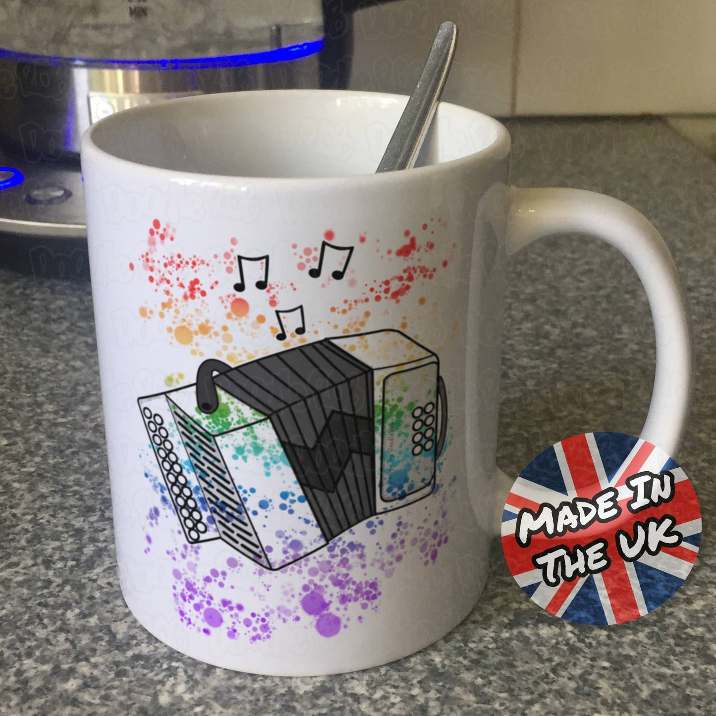 Accordion Rainbow Mug - Gift For Accordionist - Accordion Teacher Mug - Folk Musician Gift