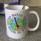 Guitar Makes The World Go Round Mug - Gift For Acoustic Guitarist - Guitar Teacher Mug