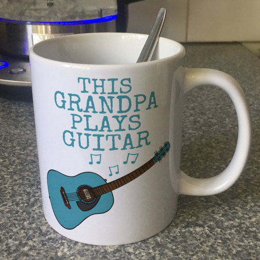 Acoustic Guitar Father's Day Mug - This Grandpa Plays Guitar - Guitarist Musician Gift