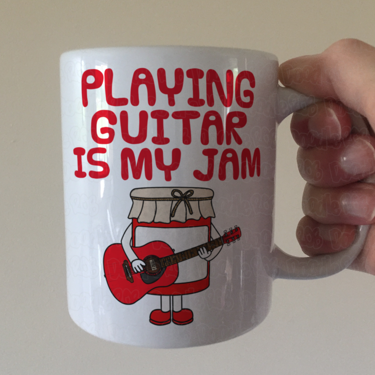 Funny Acoustic Guitar Mug - Playing Guitar Is My Jam - Gift For Guitarist - Music Teacher Gift