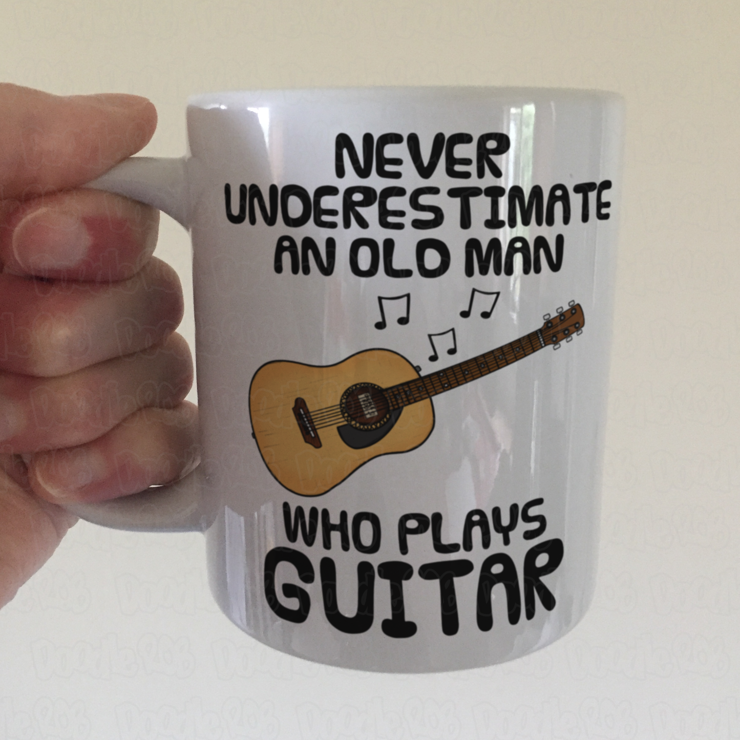 Funny Acoustic Guitar Mug - Never Underestimate An Old Man Who Plays Guitar - Guitarist Musician Gift For Him