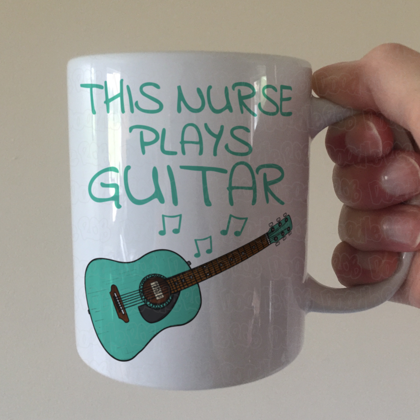 Nurse Acoustic Guitar Mug - This Nurse Plays Guitar - Guitarist Gift For Nurse