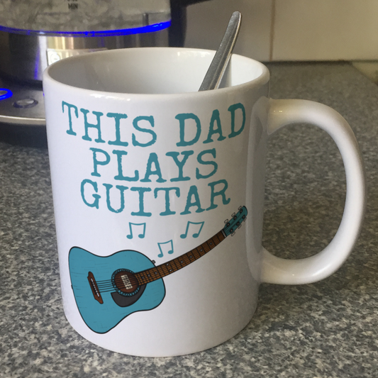 Acoustic Guitar Father's Day Mug - This Dad Plays Guitar - Guitarist Musician Gift